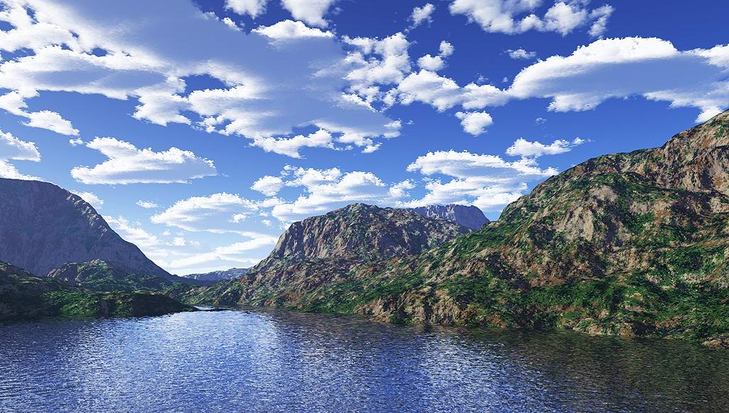 Lake in the Mountains - Zoom 1024 &times; 580 pixels